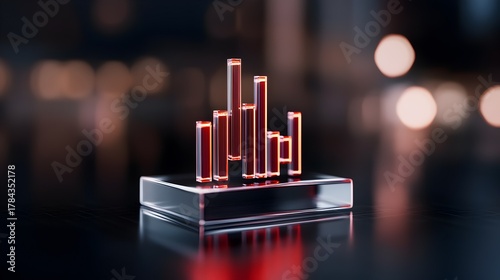 Transparent 3D Stock Market Analysis Dashboard with Financial Investment Data and Interactive Trading Charts