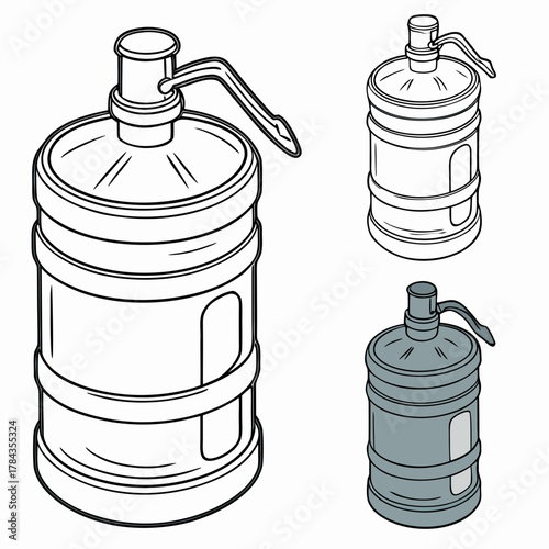 Water cooler bottle icons with pump and without water bottle