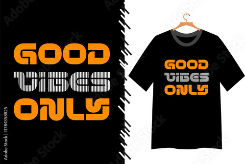 Good vibes only retro typography t shirt design