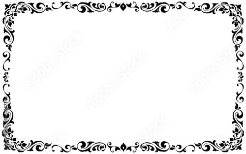 クラッシック調の手描きフレーム。横長。