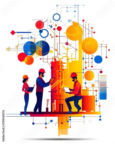 Professional ERP Consultant Business Portrait corporate professional ERP consultant analyzing data system Enterprise Resource Planning Expert at Work Corporate Digital Transformation Advisor