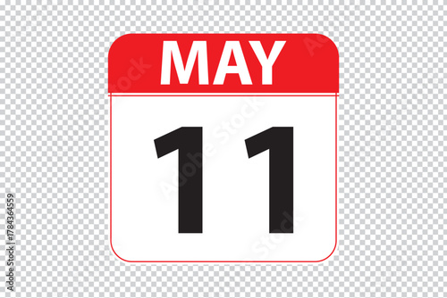 may 11 dates calendar icon.  simple and modern calendar icon on white background.