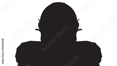 Silhouette of an American football player isolated on white background for sports design and team representation