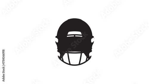 Football helmet silhouette simple illustration for sports design isolated on white background