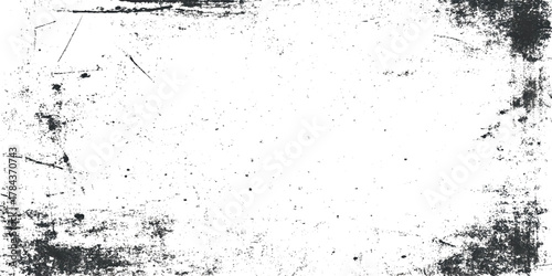 Abstract grunge texture featuring dynamic black ink splatters, scratches, and distressed marks on a clean white background.