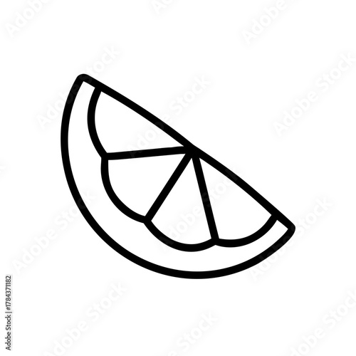 Lemon Slice Outline Icon for Food and Fruit Graphics