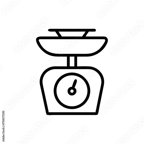 Kitchen Scale Outline Icon – Weighing Tool Measurement Symbol
