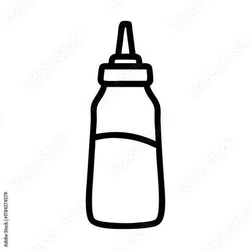 Squeeze Bottle Line Icon for Kitchen and Food Packaging