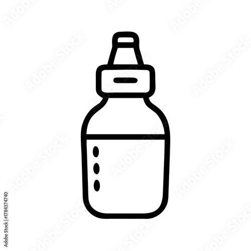 Baby Bottle Outline Icon – Simple Vector Illustration of Infant Feeding Container