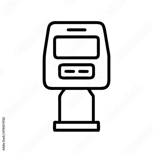 Parking Meter Outline Icon – Minimal Vector Illustration of Street Payment Machine