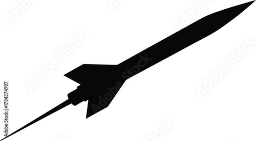 Vector rocket launch simple technology startup business silhouette illustration