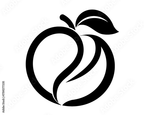 peach silhouette icon, icon isolated on white background type 2
