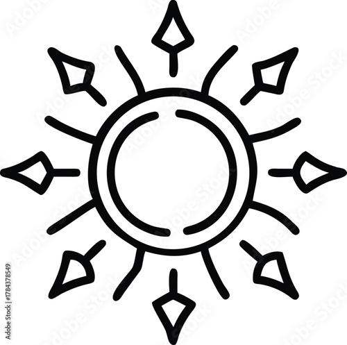 Vector mystic outline icon and logo.