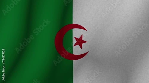 Wallpaper Mural The flag of Algeria. The evolving national flag of Algeria in 3d format. 1080p HD animation for presentation Torontodigital.ca