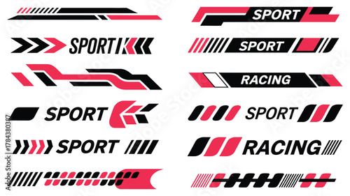 tuning racing stripes and decals for cars, bikes, and boats—ideal for sport vehicle wraps, vinyl graphics, and motorsport design themes
