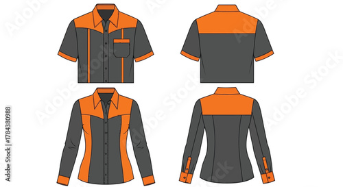 Shop orange and gray uniform shirts for men and women online now