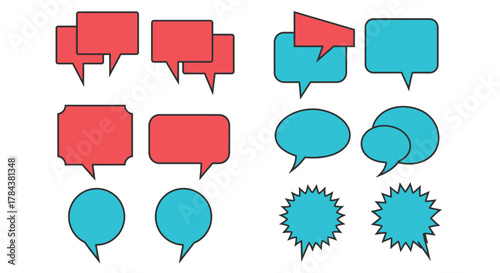 Speech bubbles vector illustration communication dialog icons set