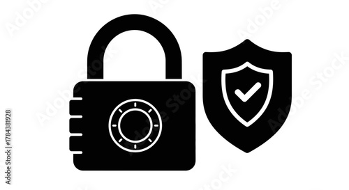 Security lock protection shield safety secure access control icon