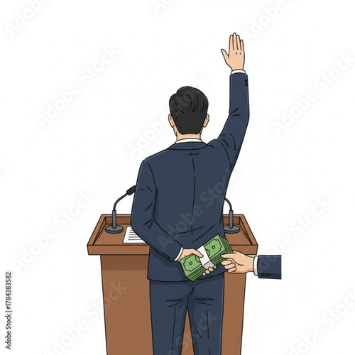 Bribery and Corruption A Political Scandal Depicted in Illustration