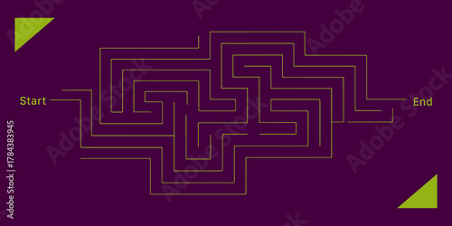 Purple Maze Line Abstract Background
