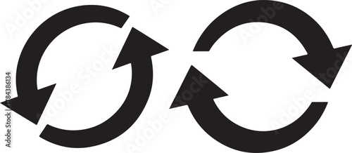 Two circular arrows pointing in opposite directions