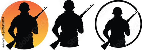 solder with rifle icon for business 