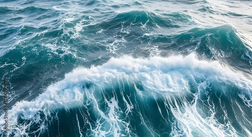 Fototapeta Naklejka Na Ścianę i Meble -  Ocean waves crashing in a powerful display of natures force