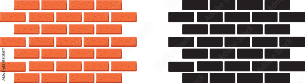 Obraz premium Brick wall icon silhouette