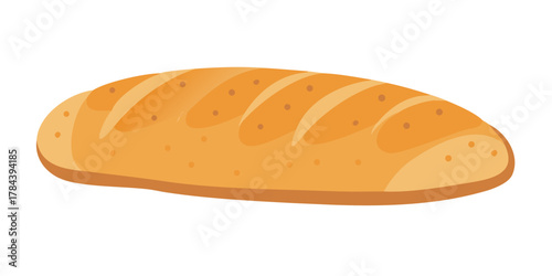 Freshly baked artisan bread loaf with scoring vector