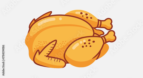 Delicious Golden Roasted Chicken Ready to Serve.