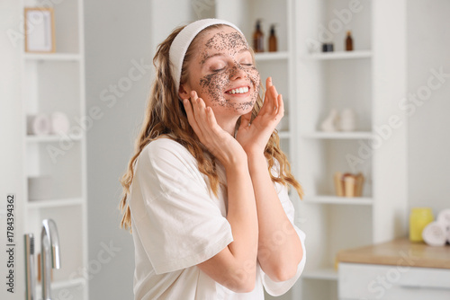 Young woman with applied ch...