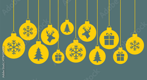 Christmas ornaments background holiday season decoration design
