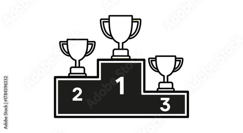 Trophy podium vector illustration for winner and competition design