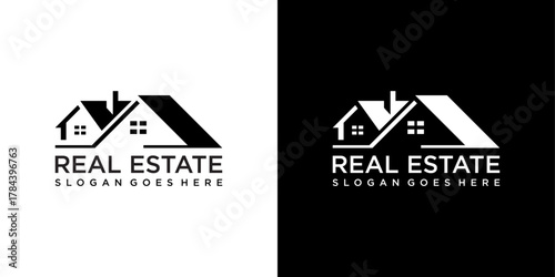 Roof and home logo vector design concept. Real estate logo