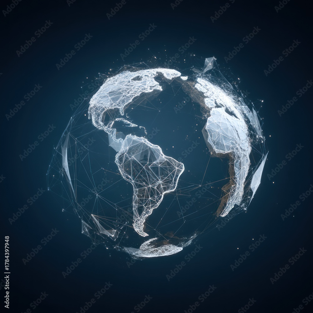 Fototapeta premium Abstract globe illustration with connection lines