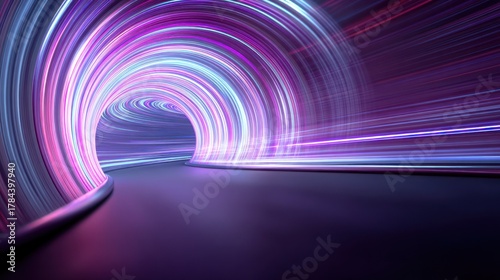 Fototapeta Naklejka Na Ścianę i Meble -  Abstract tunnel with light trails