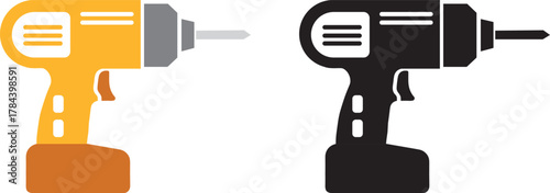 awesome Electric drill icon silhouette