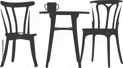 chair and table