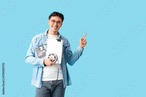 Male screenwriter with scen...