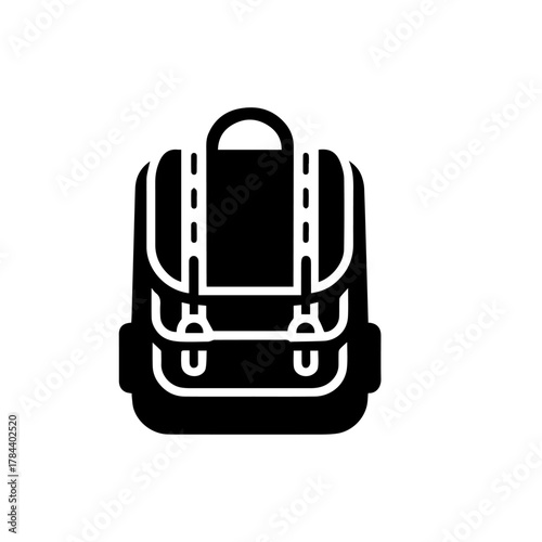 School Bag Vector Illustration, Trendy Student Backpack Design