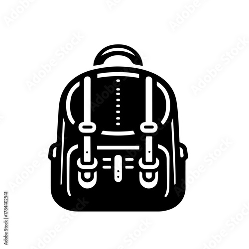 School Bag Vector Illustration, Modern Student Backpack Design
