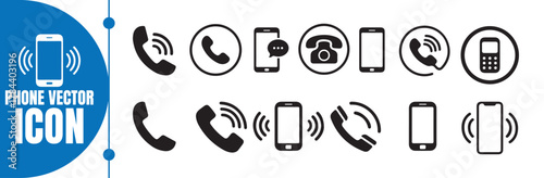phone simple icon set. Smartphone ringing., Contact us symbol. Call sign. Cell phone pictogram isolated on white background