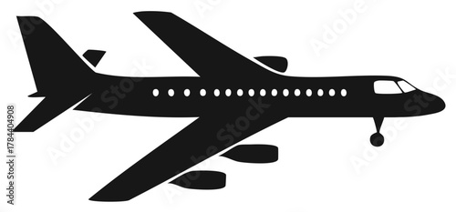 Airplane Aircraft Jet Transport Silhouette Aviation Flying Travel Symbol Design