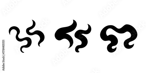 Swirling Black Smoke Wisps with Transparent Background