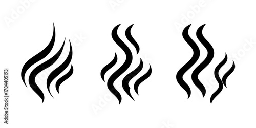Wavy Steam Cloud Symbols on White Background vapor 1