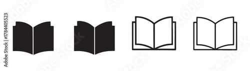 Book icon set. open book icon vector design. ebook icon set.