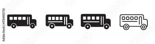 Bus icon set. bus vector icon. black bus icon set
