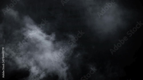 atmospheric smoke vfx Thick white rolling fog or smoke bank enters from bottom left, spreading to fill the screen. Atmospheric overlay for mystery, transitions or VFX
