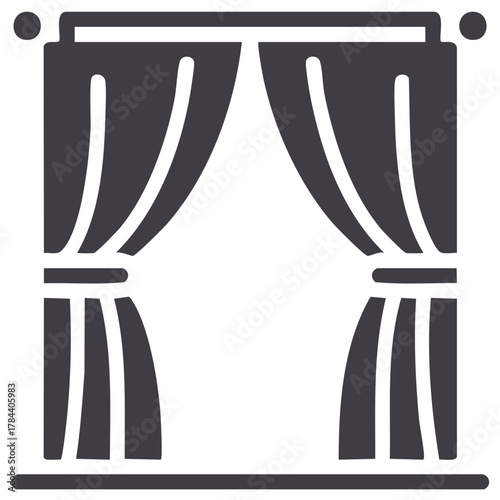 Open theater stage curtains showing empty space vector illustration for performance drama or home decor design