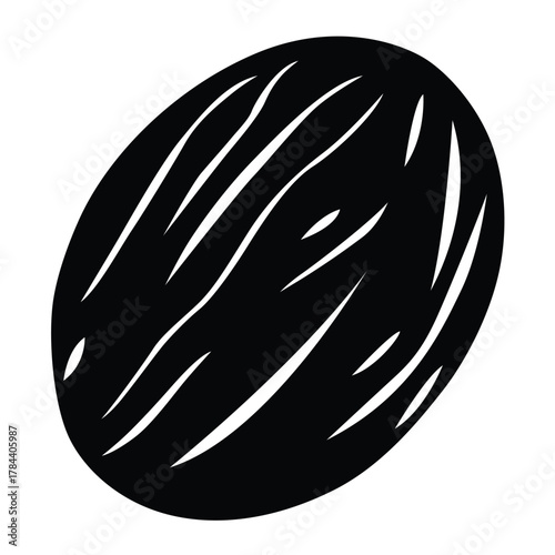 Cute cartoon hand drawn vector nutmeg silhouette.